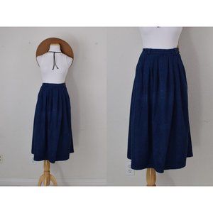 Vintage 90s Rafaella Blue Denim Cotton‎ Skirt size 8 | 24 waist